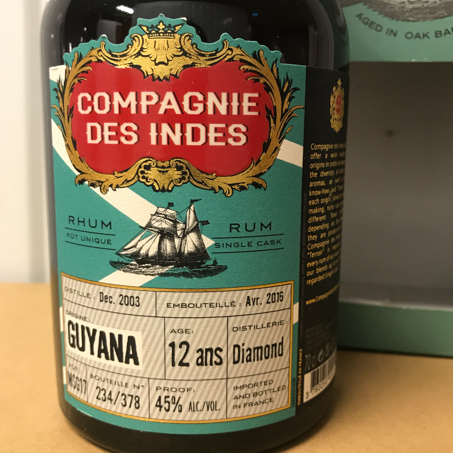 COMPAGNIE DE INDES Guyana Rum 2003 12YO